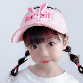 Ir 2021. Bērnu Cute Bunny Cepure Tukša Top Pīļu Mēles Bērniem Beisbola cepure saulessarga Bunny Ausis Golfa Klp Āra UV Saules Cepure