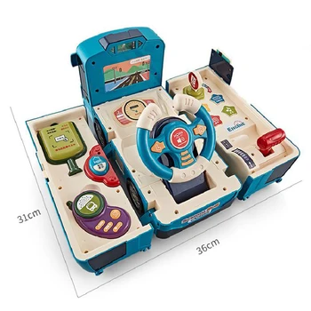 Ir 2021. Bērnu deformēta autobusu simulācijas rotaļu stūre mācību puzzle attīstības izglītības Montessori rotaļu automašīnu svētku dāvanu