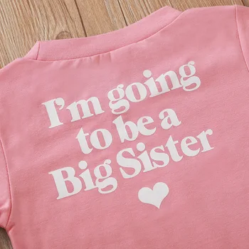 Ir 2021. es esmu gatavojas būt lielā Māsa Iespiesti Bērniem Meitene Smieklīgi Tshirt Īsām Piedurknēm Rozā Toddler Puiku Vasaras Topi Apģērbi Bērnu