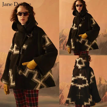 Ir 2021. Jane Deiune Sieviešu Rudens Ziemas Vilnas Mētelis Ar Garām Piedurknēm Zaudēt Gadījuma Plīša Odere Vilnas Jaka Modes Stils