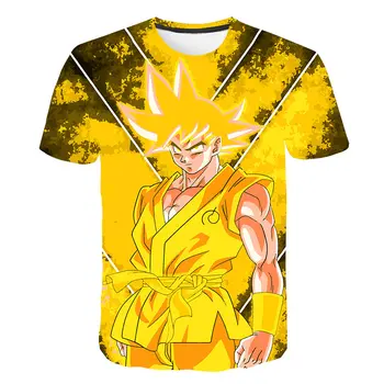 Ir 2021. Japānas Anime Dragonball Z Harajuku T-Krekls 4-14T Vasaras Īsām Piedurknēm Bērnu Topi Bērnu Apģērbu Karikatūra Krekls Drukas Bērniem Tee