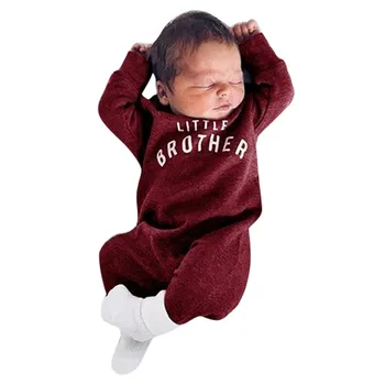 Ir 2021. Jaundzimušā Bērna Baby Boy Meitene Pogu Vēstuli Romper Jumpsuit Playsuit Apģērbu, Siltu Mazuli, Indeksēšanu Uzvalks Детская Одежда