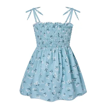 Ir 2021. JAUNO Vasaras baby meitenes ziedu slīdēšanas kleitu Toddler Bērniem, Baby Meitenes Daisy Slīdēšanas Kleitu Ziedu Beach brīvdienu kleita Apģērbu#2
