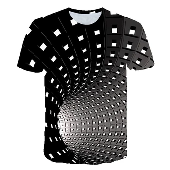 Ir 2021. Jauno Vasaras Gadījuma 3D Druka, T-krekls Multi-Dimensiju Mākslas Sienas Atdzist Vīriešu Modes Personības Īss Piedurknēm Krekls