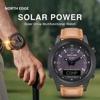 Ir 2021. Jauno ZIEMEĻU MALU Vīriešiem Digitālo Saules Enerģijas Smart Skatīties, Āra Sporta Full Metal Ūdensizturīgs 50M Kompass Atpakaļskaitīšanas Smartwatch