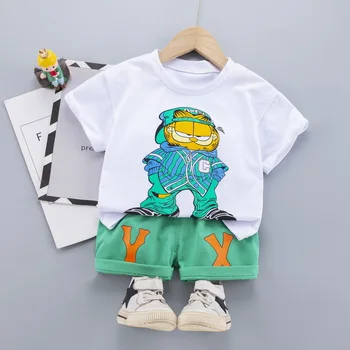 Ir 2021. Jauns 2 Gabali Kostīmi Bērniem Zēnu Apģērbu Komplekti, Moderns un Skaists Kokvilnas T-krekls + Šorti Meitenēm Summer Cartoon Tērpiem