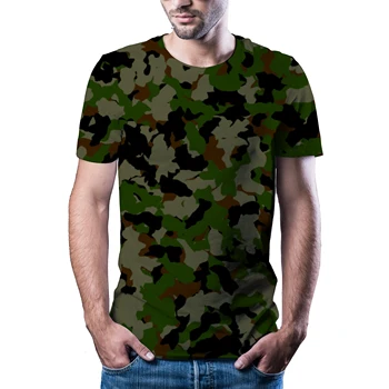 Ir 2021. jaunu 3D t-krekls vīriešu vasaras gadījuma kamuflāžas apģērbi kamuflāžas stilā top 3D ātri sausas iespiests T-krekls