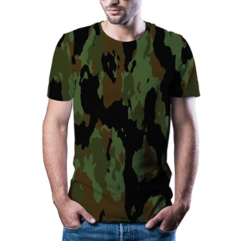 Ir 2021. jaunu 3D t-krekls vīriešu vasaras gadījuma kamuflāžas apģērbi kamuflāžas stilā top 3D ātri sausas iespiests T-krekls