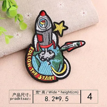 Ir 2021. Jaunu Izšūti Plāksteri Auduma kategorijas Uzlīme Spaceman Astronauts Izšuvumi Zīmes DIY Apģērbu Dekoratīvās Plāksteris Uzlīme Dzelzs par Plāksteri