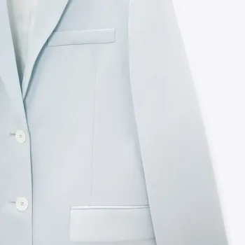 Ir 2021. jaunu modes bezšuvju fit tīrtoņa krāsu garām piedurknēm sprādzes gadījuma uzvalks jaka sievietēm