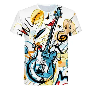 Ir 2021. Jaunu Mūzikas Notetion 3d Druka T Kreklu apdruka Vīriešu Sieviešu Hip Hop Modes Tērps Harajuku T -Krekls, Krekli ar Īsām Piedurknēm Homme T Krekls