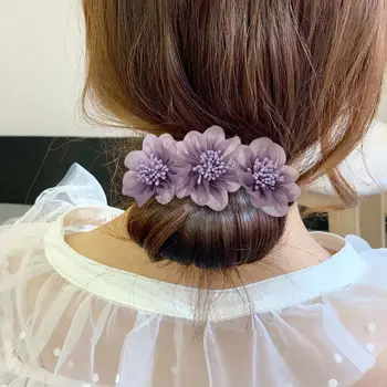 Ir 2021. Jaunu Pumpuru Šifona Ziedu Matu Bulciņa Maker Frizūras Veidošanas Rīki Salds Sievietes Galvu Hairbands Modes Matu Aksesuāri