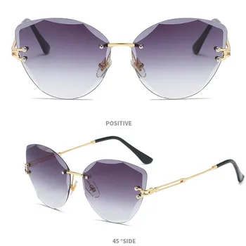 Ir 2021. Jaunu Vintage bez apmales Sieviešu Saulesbrilles Modes Zīmola Dizaina Dāma, Saules Brilles Classic Sakausējuma Rāmis Toņos Brilles UV400