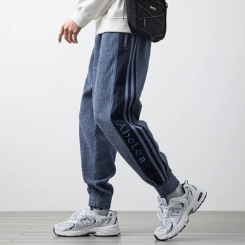 Ir 2021. Jaunā Pavasara Rudens Gadījuma Velveta Treniņbikses Vīriešiem Streetwear Hip Hop Jogger Baggy Bikses