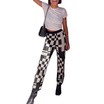 Ir 2021. Jaunā Sieviešu Modes Augsta Vidukļa Nelegālo Pleds Bikses, Stilīgas Bikses, lai Iepirktos katru Dienu Valkāt Visu maču Soft