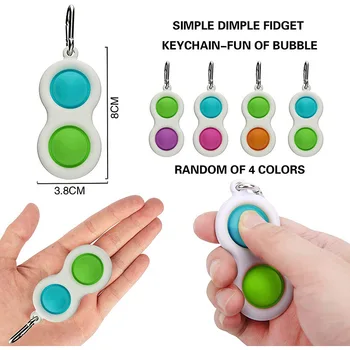 Ir 2021. Karstā Vienkārši Dimple Fidget Rotaļlietas Pop Ripu Savu Anti Stress Atvieglojums Keychain Roka Jaunu Fidget Rotaļlietas Bērniem Pieaugušo Push Burbulis