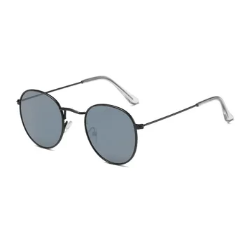 Ir 2021. Luxury vintage Spogulis Zīmola Dizaineru Saulesbrilles Sieviešu/Vīriešu Klasiskā Apaļā Āra Saules Brilles UV400 Oculos De Sol Gafas