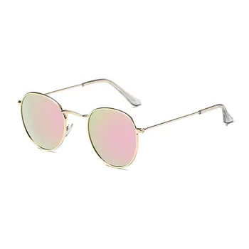 Ir 2021. Luxury vintage Spogulis Zīmola Dizaineru Saulesbrilles Sieviešu/Vīriešu Klasiskā Apaļā Āra Saules Brilles UV400 Oculos De Sol Gafas