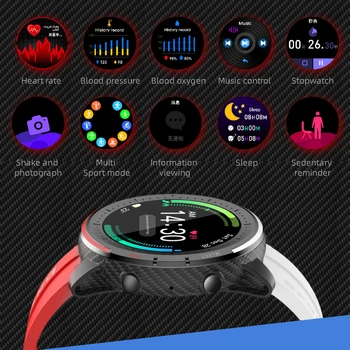Ir 2021. Modes Pilnu Kārtā ar skārienekrānu Smartwatch Bluetooth Zvanot Dailing BT Mūzikas Smart Skatīties Sirdsdarbības, Miega Tracker Ziņu M5