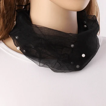 Ir 2021. Modes Sieviešu Šalle Pērļu Imitācijas Dekoratīvā galvas apsējs Lakatu Acs Kaklarota Šalle Kleita, Šalle Vasarā