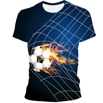 Ir 2021. Modes Tendenču Stilā 3d Futbola Drukas Attēls Sieviešu Un Vīriešu T-Krekls Top Hip Hop Īsām Piedurknēm