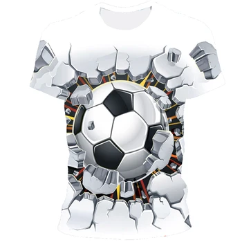 Ir 2021. Modes Tendenču Stilā 3d Futbola Drukas Attēls Sieviešu Un Vīriešu T-Krekls Top Hip Hop Īsām Piedurknēm