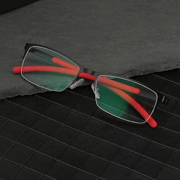Ir 2021. Pārejas Photochromic Lasīšanas brilles Sievietēm, Vīriešiem Anti-zila gaisma Āra Sakausējuma Sarkano Pusi-Rāmja Brilles 1.0 Dioptrijas 4