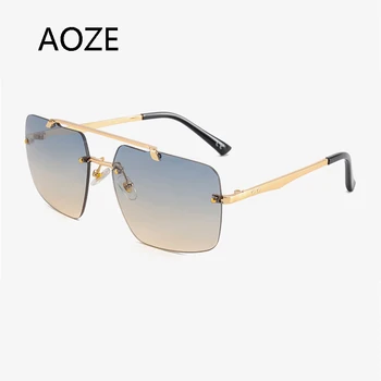Ir 2021. Retro Luksusa vīriešu saulesbrilles sievietēm bez apmales kvadrātveida saules brilles sievietēm vasarā stila sieviešu lunette de soleil femme UV