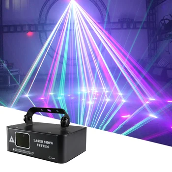 Ir 2021. RGB Viena Galva Pilna Krāsu Skenēšanas Lāzera Projektoru Disco Posmā Spēkā Modeli Lāzera Gaismas DJ, Bārs Puse Iekštelpu Kāzu