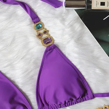 Ir 2021. Rhinestone Peldkostīms Sievietēm Bikini Crystal Diamond Bikini Komplekts Metāla Ķēdes Peldkostīmi sieviešu Luksusa Aristokrātisks Peldēšanas Tērps
