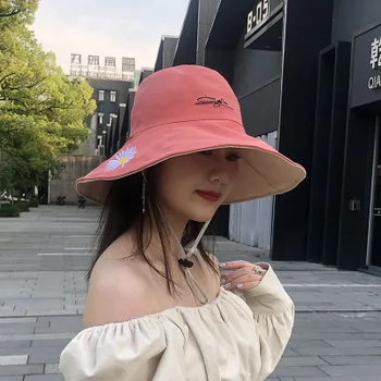 Ir 2021. sieviešu cepure spaiņa cepuri Daisy Ziedu modes Gadījuma Pieaugušo Cepures Rozā meitene, Saules cepure zvejnieka cepure zvejas cepures, aksesuāri govs
