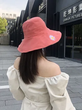 Ir 2021. sieviešu cepure spaiņa cepuri Daisy Ziedu modes Gadījuma Pieaugušo Cepures Rozā meitene, Saules cepure zvejnieka cepure zvejas cepures, aksesuāri govs