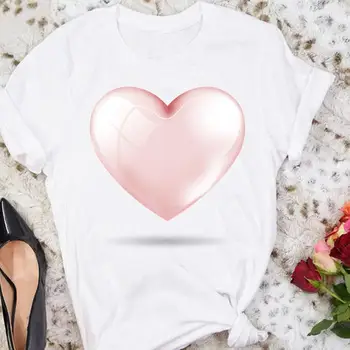 Ir 2021. Sieviešu Ziedu Mīlestība Ziedu Akvarelis Īsām Piedurknēm Vasaras Tshirts Modes Apģērbu Stilīgs T Top Lady Drukāt Tee T-Krekls