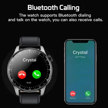Ir 2021. Smart Skatīties Bluetooth Zvanu Smartwatch Vīriešiem Touch Screen Sporta Fitnesa Rokassprādze Pulkstenis Pulksteņi 3 Par Android, IOS Huawei skatīties