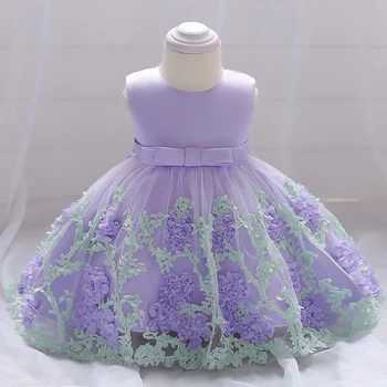 Ir 2021. Vasaras Baby Girl Dress Princese Kleita Kristību Kleita Baby Girl Apģērbu 2 1 Gadu Dzimšanas Dienas Svinības, Kāzu Kleitu Ziedu
