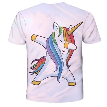 Ir 2021. Vasaras Bērnu T-krekls 3d Drukāšanas Unicorn Karikatūra Varavīksnes Īsām piedurknēm Topi Par Zēnu Un Meiteņu Topi, T-krekli