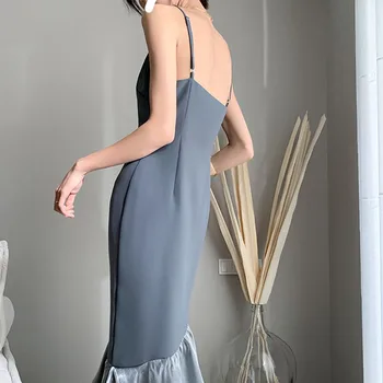 Ir 2021. Vasaras Elegantu Siksniņu Kleita Sievietēm Gadījuma Mežģīnes Cietā Biroja Dāma Midi Kleitu Sieviešu Vakara Puse Sexy Viens Gabals Korejiešu Kleita