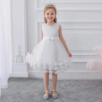 Ir 2021. Vasaras Frēzēšana Baby Girl Dress Birthday Bērniem Kleitas Meitenēm Bērnu Tērpu Ziedu Mežģīnes Princese Kleita Puse Kāzu Kleita
