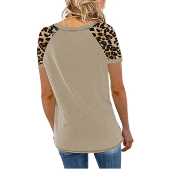 Ir 2021. Vasaras Gadījuma Lielgabarīta T Krekls Sievietēm, Plus Lieluma Tshirts Sieviešu 5XL T-krekls ar Leopards Zaudēt Tee Krekls Sievietēm Melna