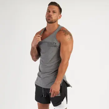 Ir 2021. vasaras jauna veste fitnesa vīriešu bez piedurknēm, elastīga kokvilnas veste tendence sporta āra skriešanas krekls