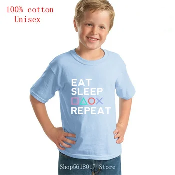Ir 2021. Vasaras Jaunā Modes Zēniem ar īsām piedurknēm t-krekls Ēst, Gulēt Playstation Atkārtot Spēlētājs Dzīves Kids T-krekls Uzdrukāts Brīvs t-veida krekls
