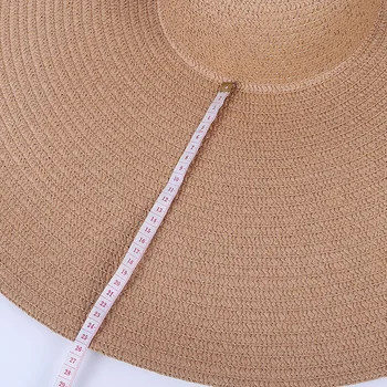 Ir 2021. Vasaras Jaunā Sieviešu 25cm Malām Pārpildīto Salmu Cepure 25cm Plata Malām Beach Saules Cepure Brīvdienas UV Aizsardzībai, Cepures Sieviešu