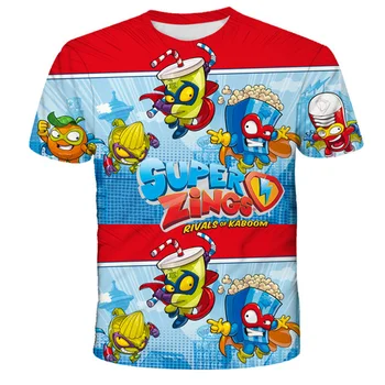 Ir 2021. Vasaras Superzings Smieklīgi 3D T Krekls ar Īsām Piedurknēm O-veida kakla T Super Zings Tees Zēni Bērni Gadījuma Multiplikācijas filmu Topi, Meiteņu T-krekls