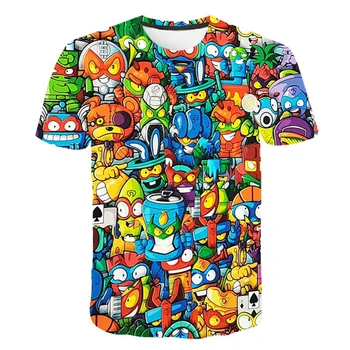Ir 2021. Vasaras Superzings Smieklīgi 3D T Krekls ar Īsām Piedurknēm O-veida kakla T Super Zings Tees Zēni Bērni Gadījuma Multiplikācijas filmu Topi, Meiteņu T-krekls