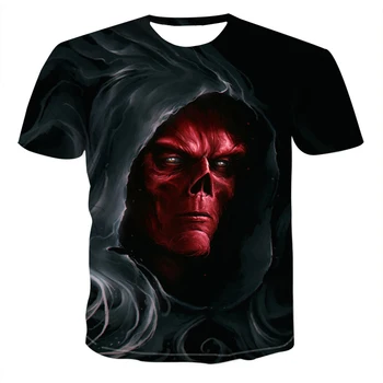 Ir 2021. Vasaras Vīriešu T-krekls Gadījuma O-veida kakla Īsām Piedurknēm T-krekls Top Hip Hop Stila Apģērbu Modes Iela Galvaskausa Kostīmu Galvaskausa 3D Pri