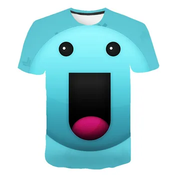 Ir 2021. Vasarā Bērni 3D Drukāšanas Krāsains Smiley Sejas Pareizrakstības Modelis Ātri Žāvēšanas Apģērbu Zēni Meitenes Īstermiņa SleeveT-Krekls