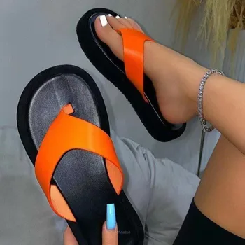 Ir 2021. Vasarā Jauns Sieviešu Apavu Modes Ķīļi Gadījuma Flip Flops Sandales Āra Pludmales Platforma Open Toe Sandales Zapatos Mujer