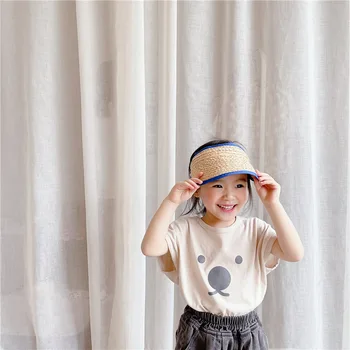 Ir 2021. Vasarā Jaunu Meiteņu T-krekls korejas Gadījuma Kokvilnas Multfilmas Bērniem Drēbes