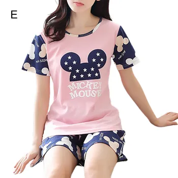 Ir 2021. Zaudēt Gadījuma Sleepwear Cute Vasaras Pidžamas Komplekts Sievietēm Sleepwear T-Krekli un Bikses, Apelsīnu Augļu Drukāt Meitene Pjs Homewear