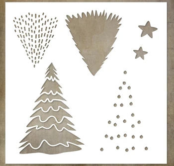 Ir 2021. Ziemassvētku Priecīgus Koku Starburst Modelis Apli Trafaretu DIY Scrapbooking Papīra Roku darbs Albuma Samazināt Nomirst Lapas Apsveikuma Kartes